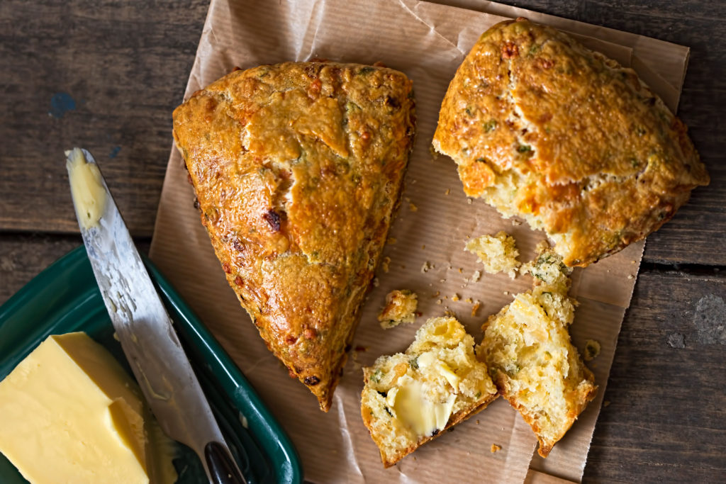 Savory Sun-Dried Tomato Pesto Buttermilk Biscuit Scones